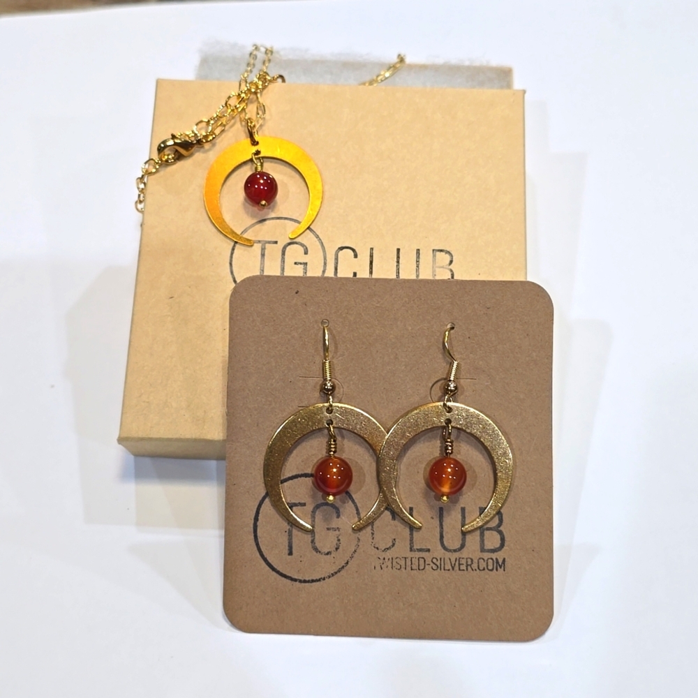 Twisted Silver Earring Necklace Set NIB